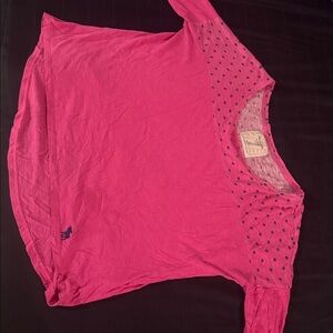Abercrombie & Fitch Pink Top with Blue Dots